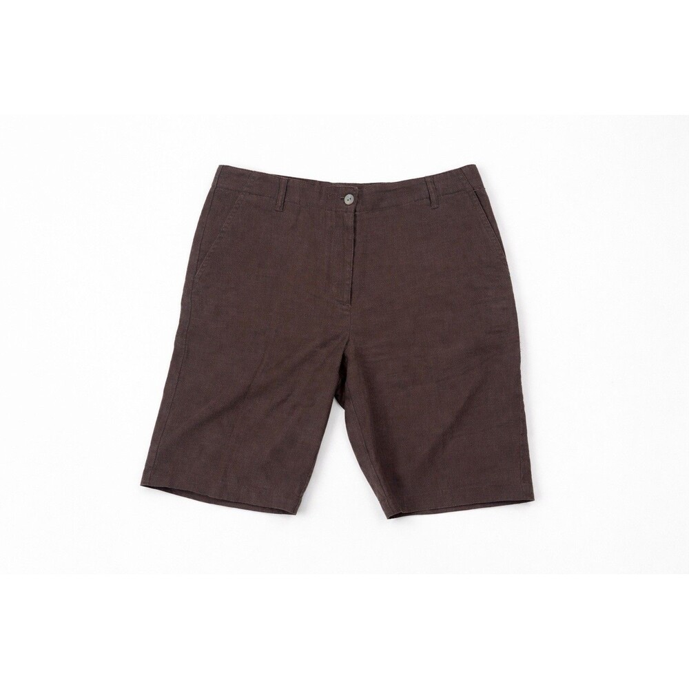 Linen Bermuda Shorts Bundle Womens 8 Summer Vacation Resort Charter Club Brown - Picture 2 of 7